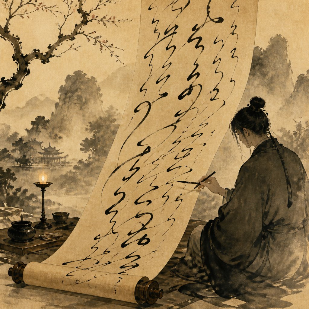 AI-generated demonstration of Calligraphy