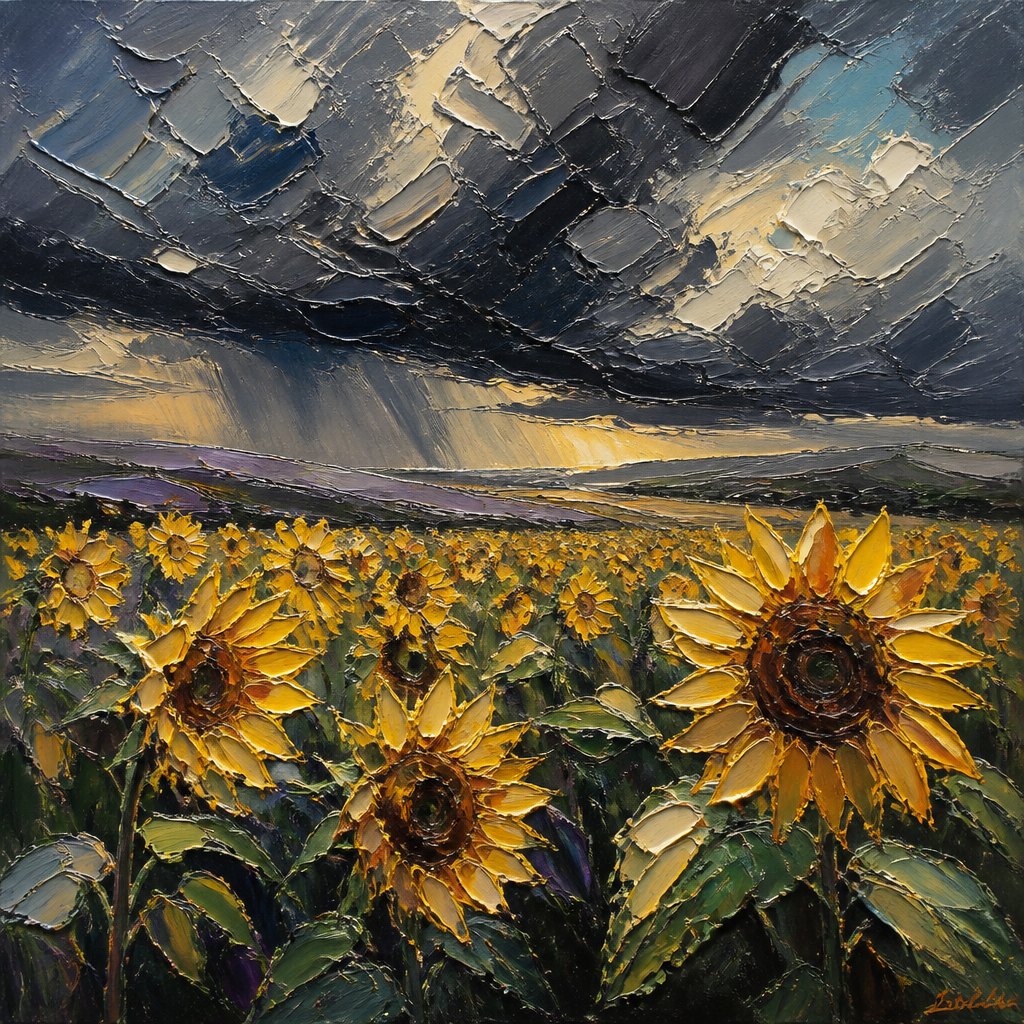 AI-generated demonstration of Palette Knife Painting