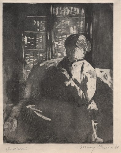 Knitting in the Library — Aquatint