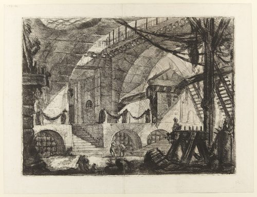 Le Carceri d'Invenzione, plate XII: The Sawhorse — Etching