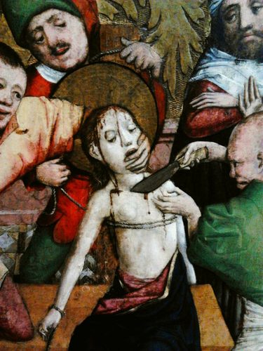 St. Barbara Altarpiece (detail). — Gilding