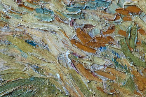 Wheat Field with Cypresses — Impasto