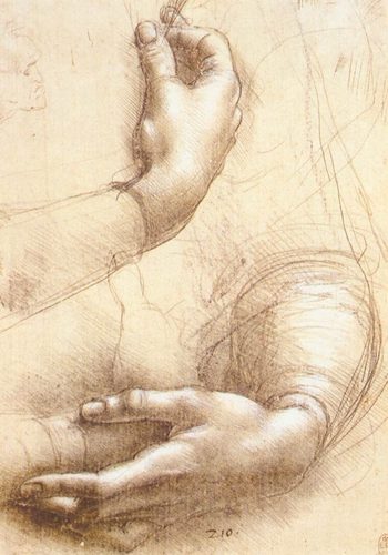 Sheet of Studies of Hands and Arms — Silverpoint