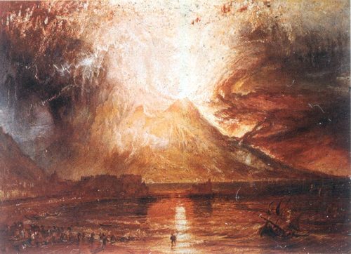 Eruption of Vesuvius — Watercolor